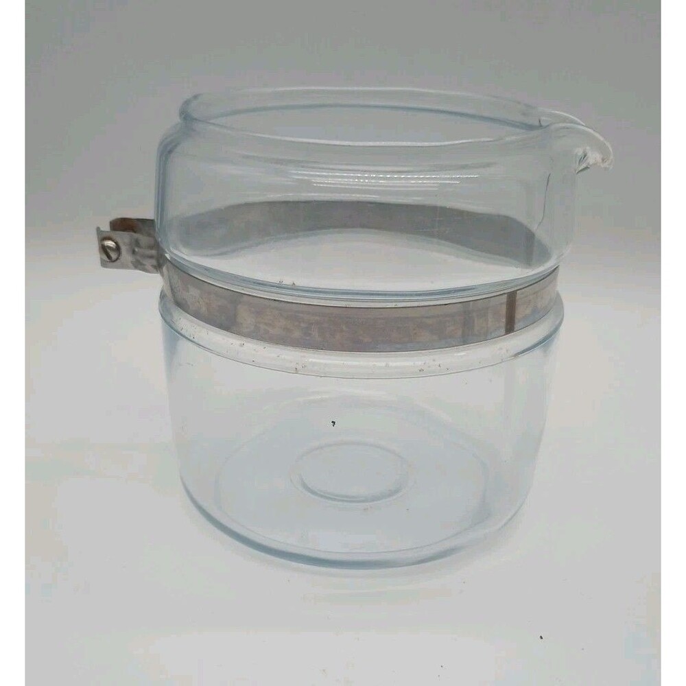 Pyrex 7754-B 4 Cup Flameware Glass Coffee Pot Base With Band ONLY
